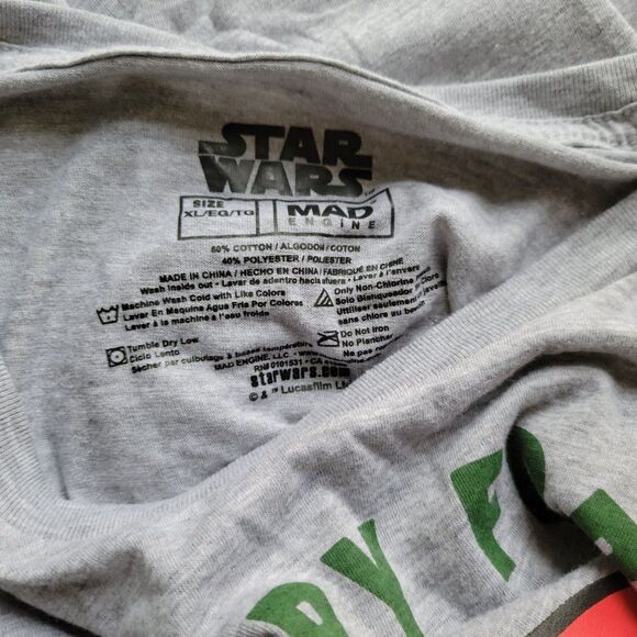 Christmas Star Wars Unisex Top Extra Large Tee Merry Force Be With You NOV223E - Picture 6 of 7